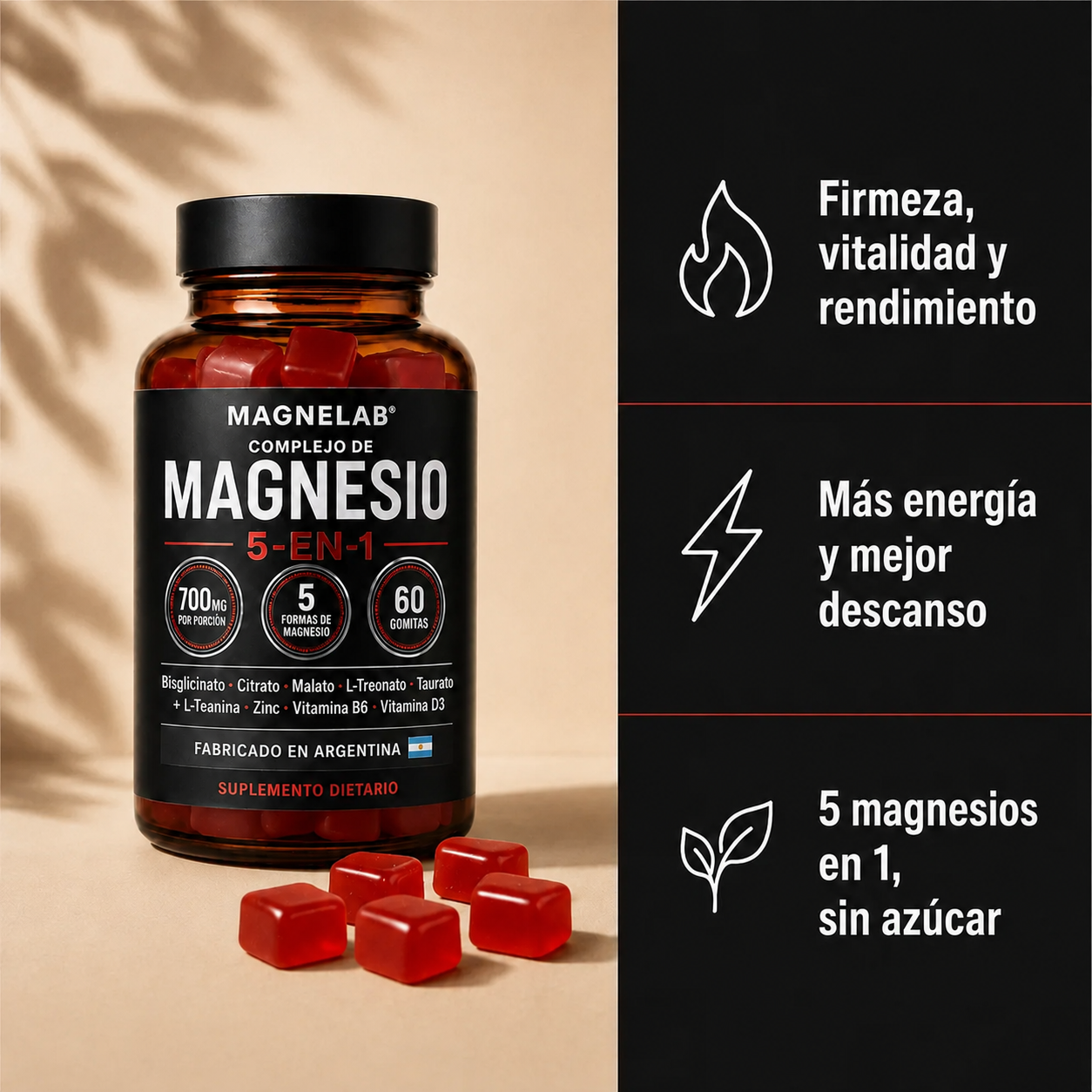 Magnelab® Gomitas de Magnesio 5 en 1