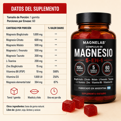 Magnelab® Gomitas de Magnesio 5 en 1